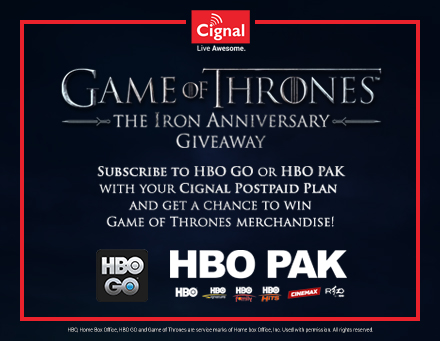 CIGNAL TV Game of Thrones Iron Anniversary Giveaway